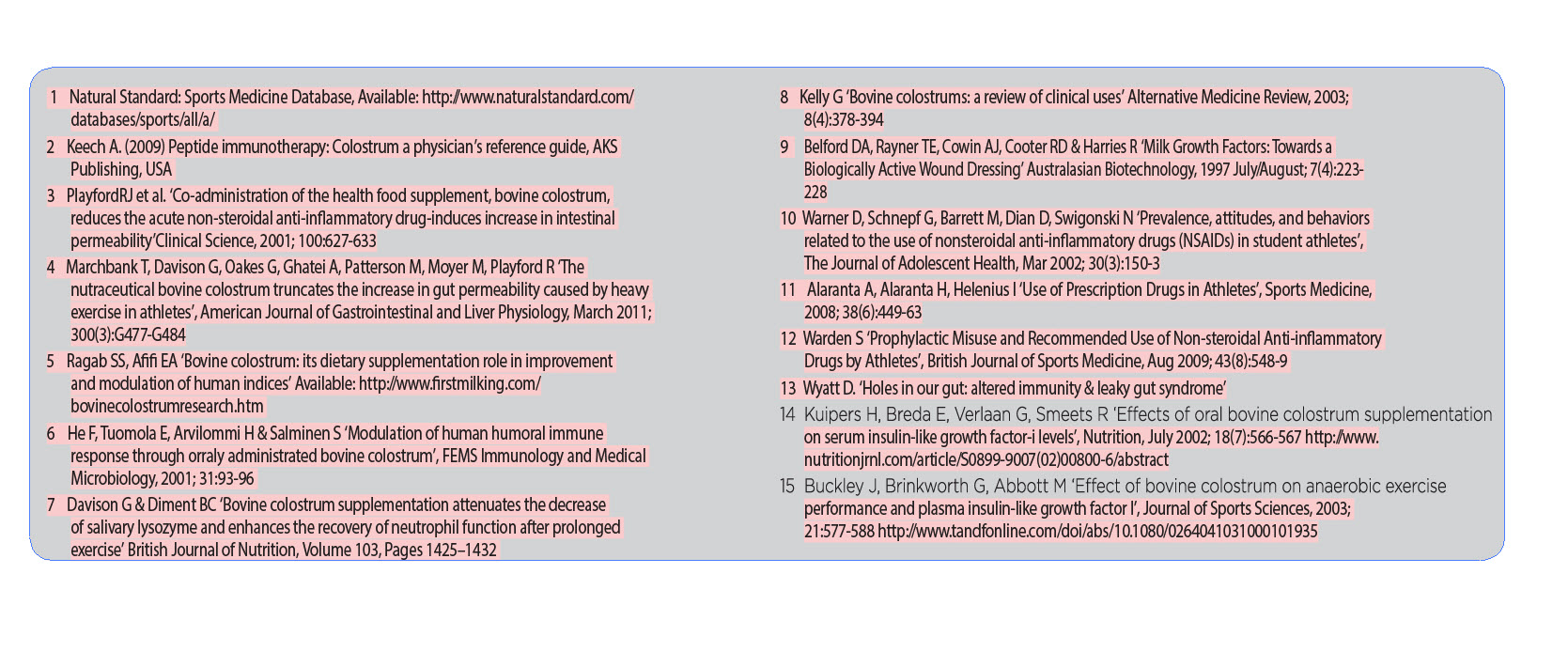 Standards for Colostrum Australia