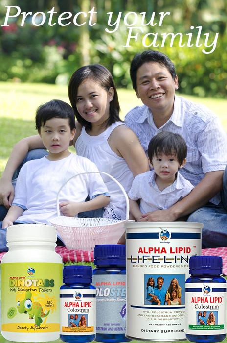 Happy Asian Family with Colostrum Products