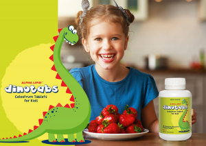 Dinotabs colostrum for children strawberry flavoured