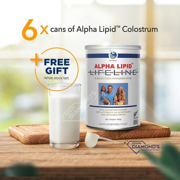 alpha lipid lifeline colostrum 6 can buy with free gift